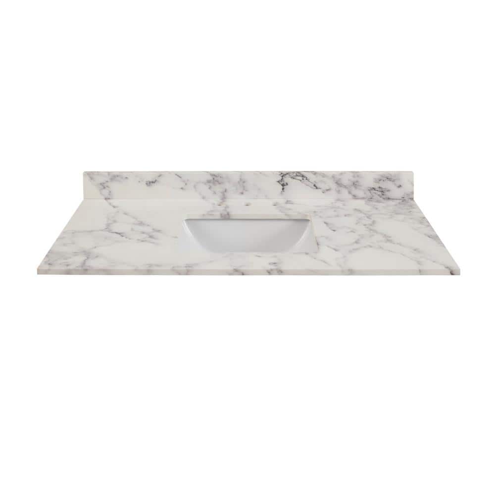 Home Decorators Collection 49 in. W x 22 in. D Engineered Marble Single ...