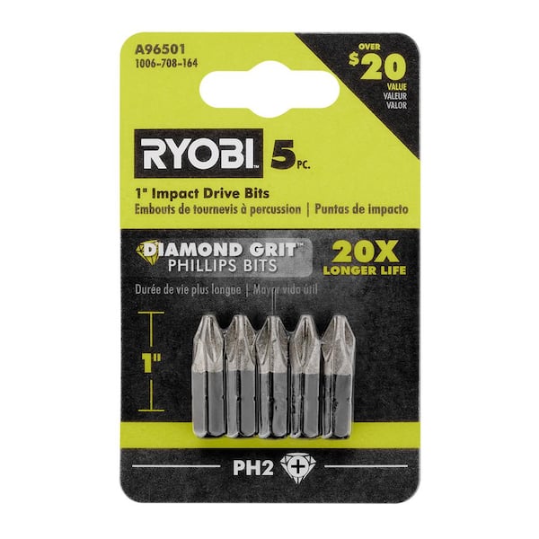 RYOBI 1 in. Diamond Grit Impact Drive Bits (5-Piece)
