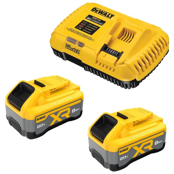 20V MAX XR Lithium-Ion Battery and Charger Kit with (2) Powerpack 8.0 Ah Batteries and Charger