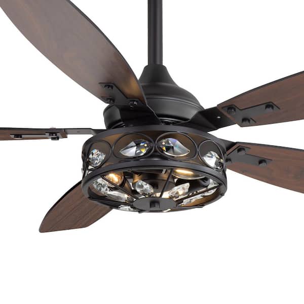 48 in. Indoor Black Standard Ceiling Fan with Enclosed Light Kit and Remote Control Included