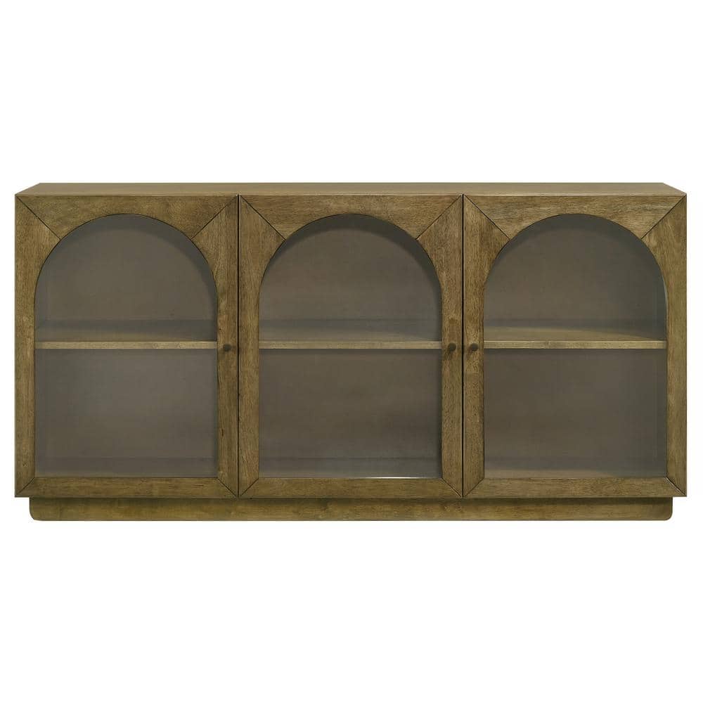 Castlewood 71-Inch Brown Oak Mid Century Modern Sideboard Buffet