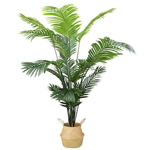 72 in. Tropical Palm Artificial Tree in Woven Seagrass Basket
