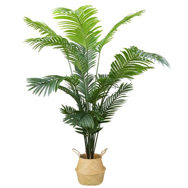 HOMLUX 72 in. Tropical Faux Palm Tree with 18-Trunks Plastic Nursery Pot
