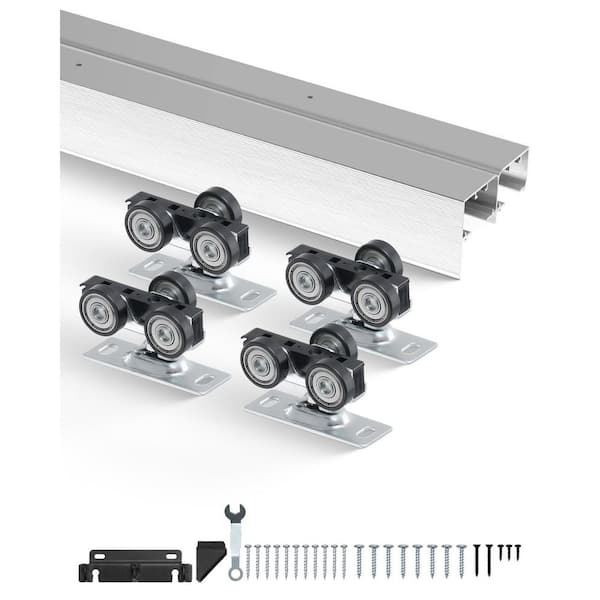 Bypass Door Hardware, 6 ft. Sliding Door Kit, Aluminum Alloy, Fit Door Thickness 1 3/8 in.-1 3/4 in. 2025 update