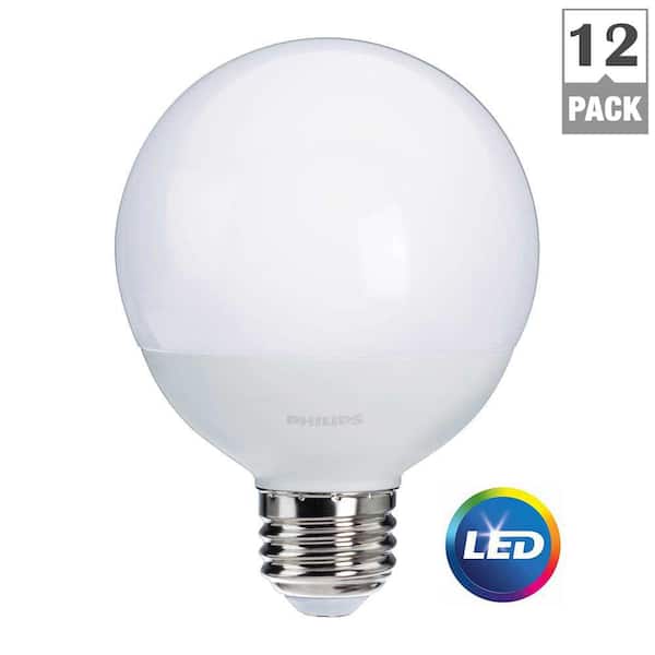 6 Pack Soft White 6-Pack Asencia AN-03680 60 Watt Equivalent G25 Globe Frosted All Glass Vintage Filament Dimmable LED Light Bulb 