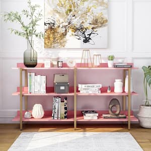 Genesis 32 in. Antique Pink 3-Shelf Contemporary Open Bookcase