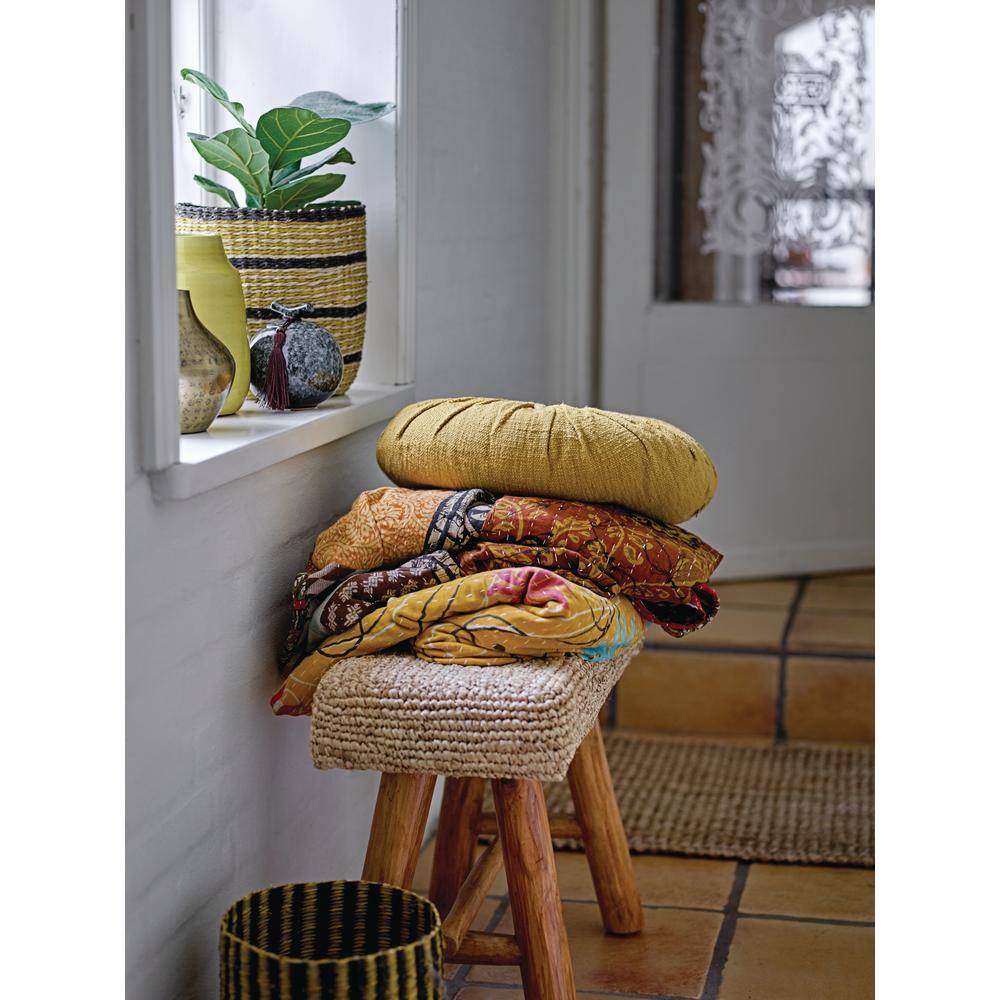 Pink and Beige Cotton Reversible Kantha Quilt Set