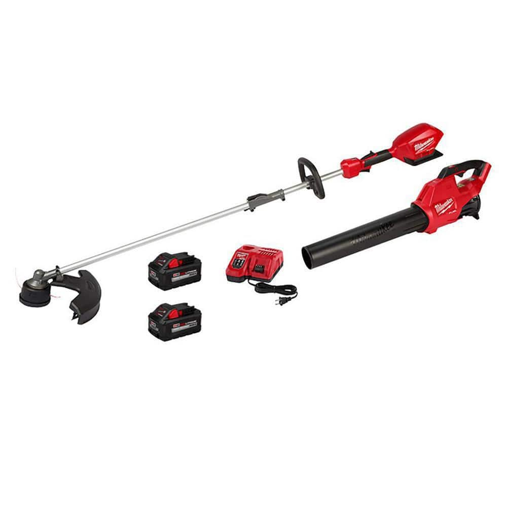 M18 FUEL 18V Lithium-Ion Brushless Cordless QUIK-LOK String Trimmer/Blower Combo Kit (2-Tool) w/(2) 8 Ah Batteries -  Milwaukee, 3000-21-&-8AH