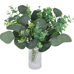 8-pcs. Artificial Eucalyptus Stems with Leaves Mixed Faux Eucalyptus Stems Plants for Bouquet or Vase Floral Arrangement