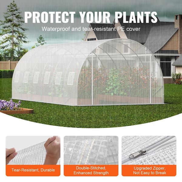 グロブナーハウス号 VEVOR Walk-in Tunnel Greenhouse 19.4 x 9.7 x 6.5 ft. Hoop