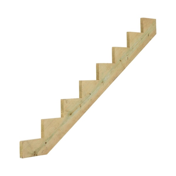 Unbranded 8-Step Ground Contact Pressure-Treated Pine Stair Stringer