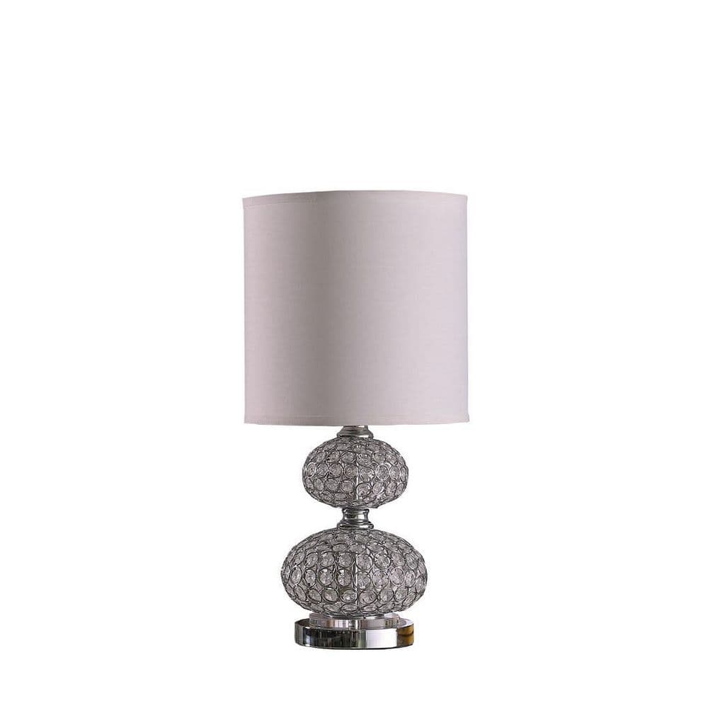 24 in. Silver Bedside, Task and Reading Table Lamp for Living Room, Bedroom with White Linen Shade No Bulbs Included price history on PriceWatchPro