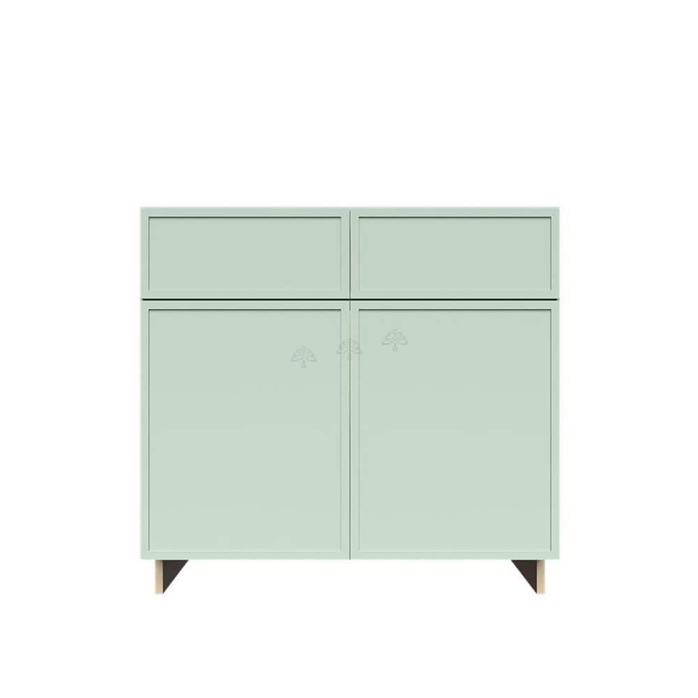 Slim Shaker Assembled 39 in. W x 34.5 in. H x 24 in. D Base Kitchen Cabinet in Green price history on PriceWatchPro