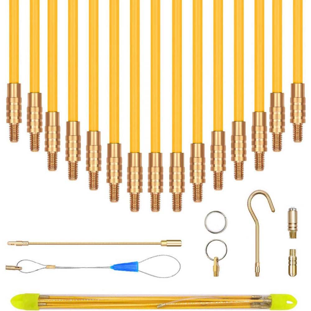 50 ft. Fiberglass Electrical Fish Tape Kit with Connectable Wire Fishing Rods, Brass Hook, Storage Tube price history on PriceWatchPro