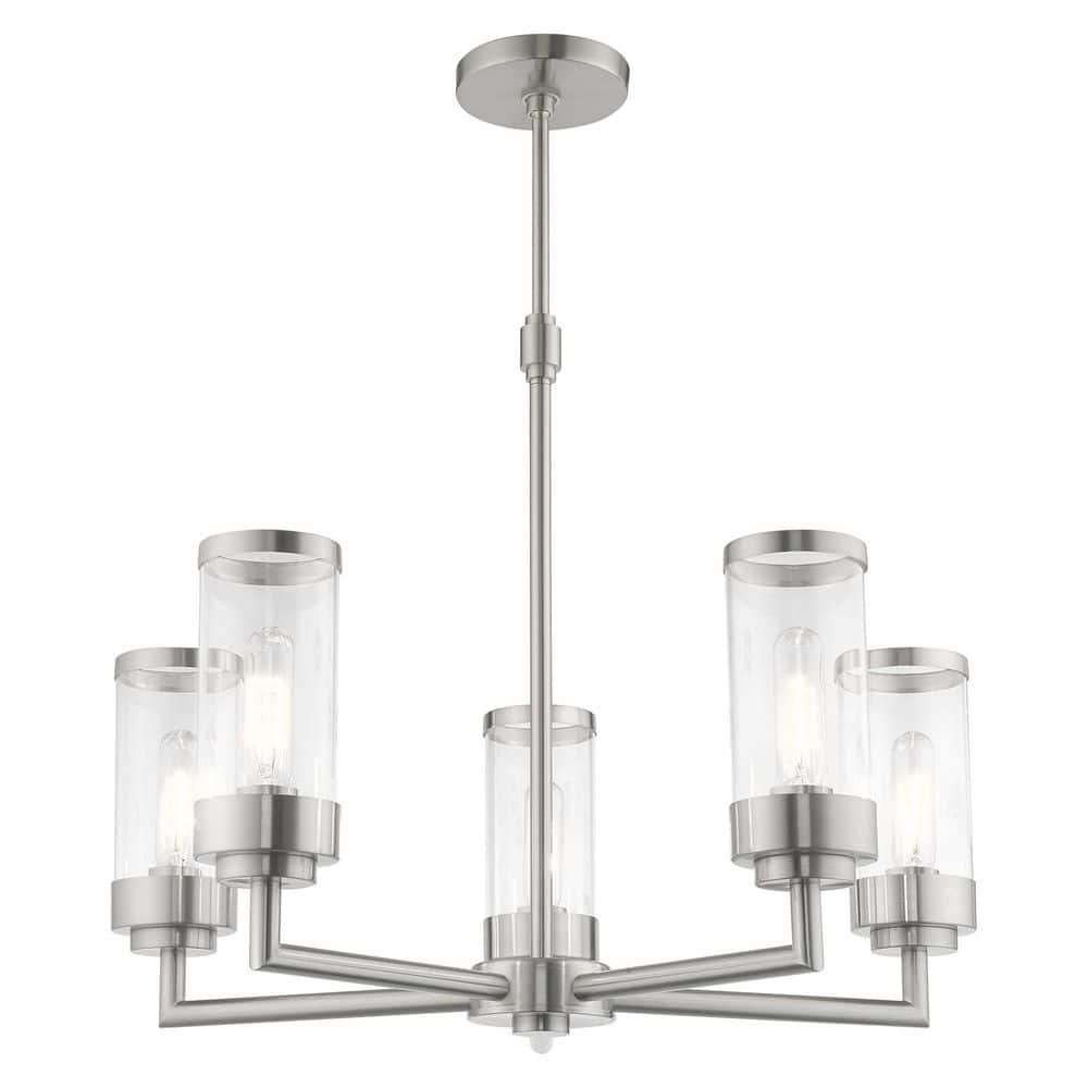 Hillcrest Brushed Nickel 5-Light Candle Style Chandelier