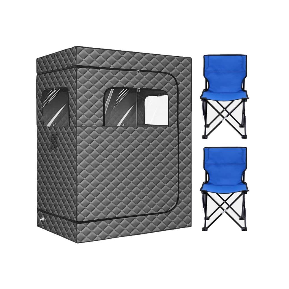 Home Series 2 Person Indoor Portable Stainless Steel Frame Steam Sauna with 2 Steamers Folding Chairs Timer Grey price history on PriceWatchPro