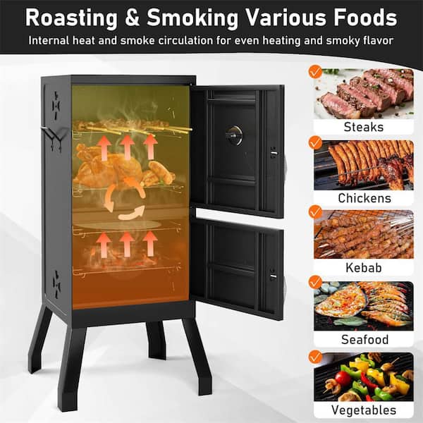 Costway Vertical Charcoal Smoker BBQ Barbecue Grill with