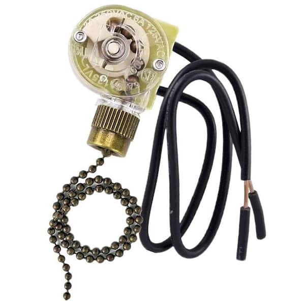 Ceiling Fan Light Switch Pull Chain ZE-109 On-Off Speed Control Compatible with Fans Lamps Wall Lights