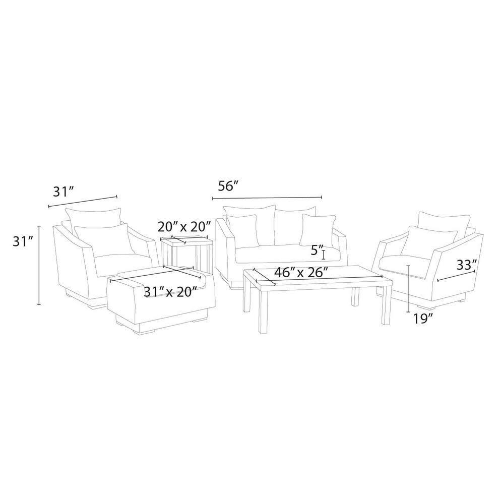 Cannes Maxim 5-Person Beige Outdoor Seating Set with Sunbrella Cushions