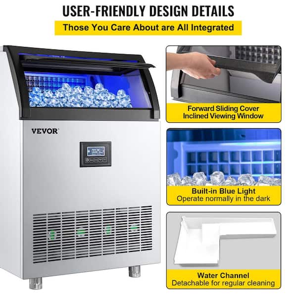 VEVOR 55lbs Countertop Stainless Steel Snow Flake Ice Maker Machine  Freestand Crusher - Bed Bath & Beyond - 37844896
