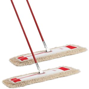 36 in. Cotton Dust Flat Mop with Steel Handle (2-Pack)