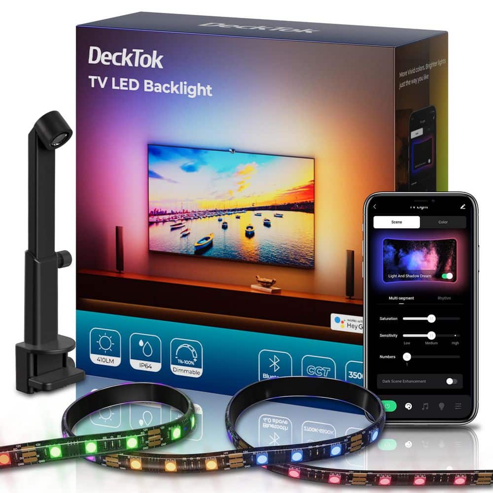海外製 スタートレック TVライト テレビライト DeckTok 24-Watt 20 ft. Smart Plug-in Integrated LED Black Color