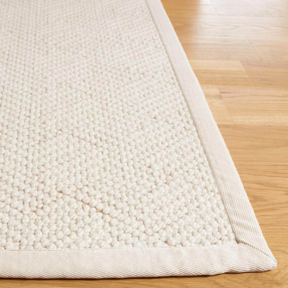 Handwoven Ivory Wool 8' x 10' Rectangular Area Rug