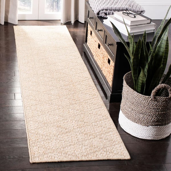 Palm Beach 2 ft. x 12 ft. Beige Diamond Knit Runner Rug
