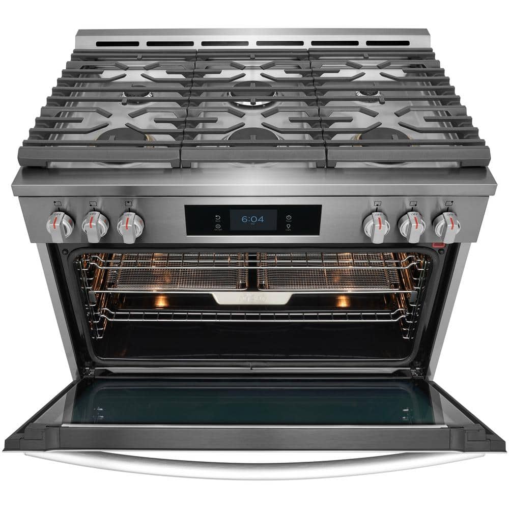 36" Stainless Steel Dual-Fuel Convection Range with Air Fry