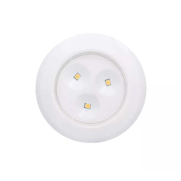 PRIVATE BRAND UNBRANDED 3 in. Round White LED Battery Operated