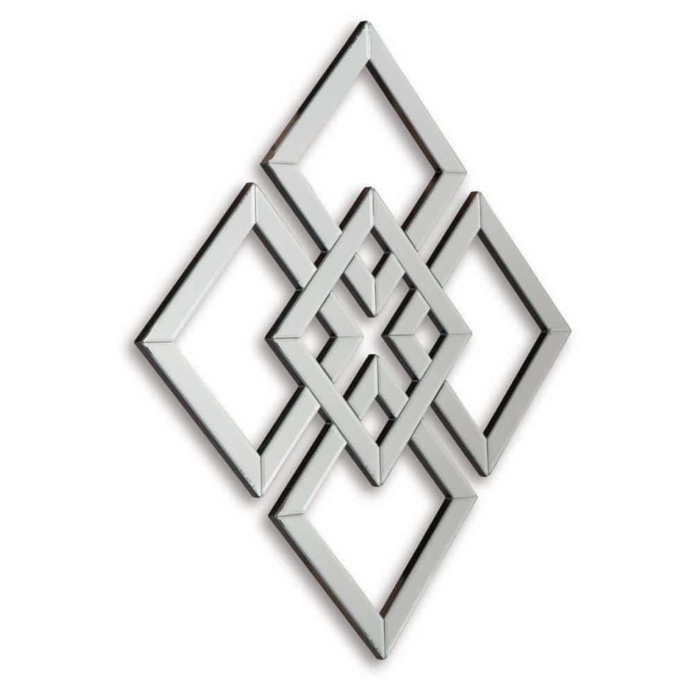 Quinnley 24" Silver Geometric Contemporary Accent Mirror