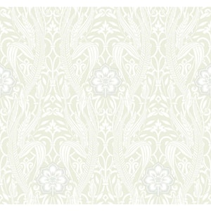 60.75 sq ft Beige Gatsby Damask Pre-Pasted Wallpaper