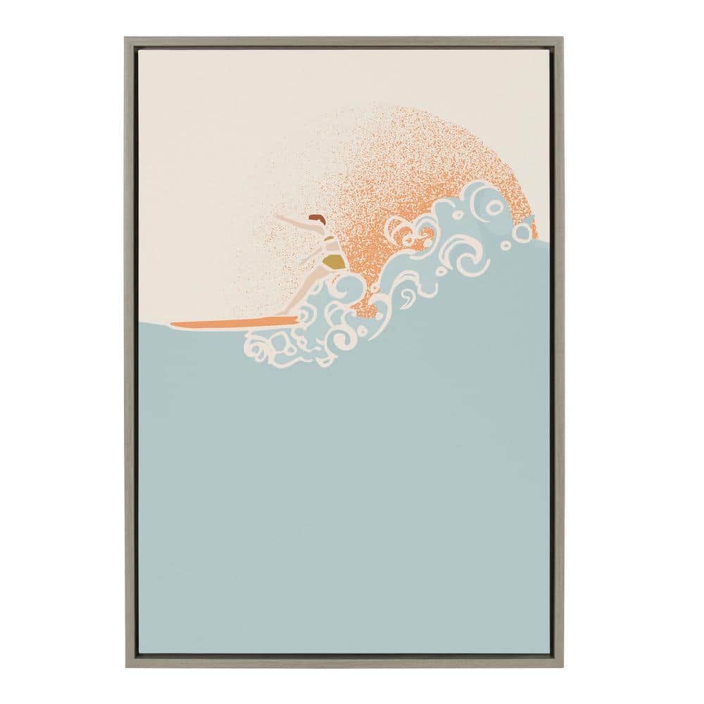 Sea Breeze Surfer Girl Framed Canvas Wall Art, 23" x 33"