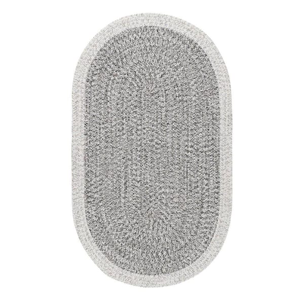 nuLOOM Oralia Braided Gray 4 ft. x 6 ft. Indoor/Outdoor Oval Patio Rug