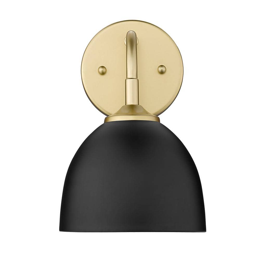 Olympic Gold and Black Steel Dimmable Wall Sconce
