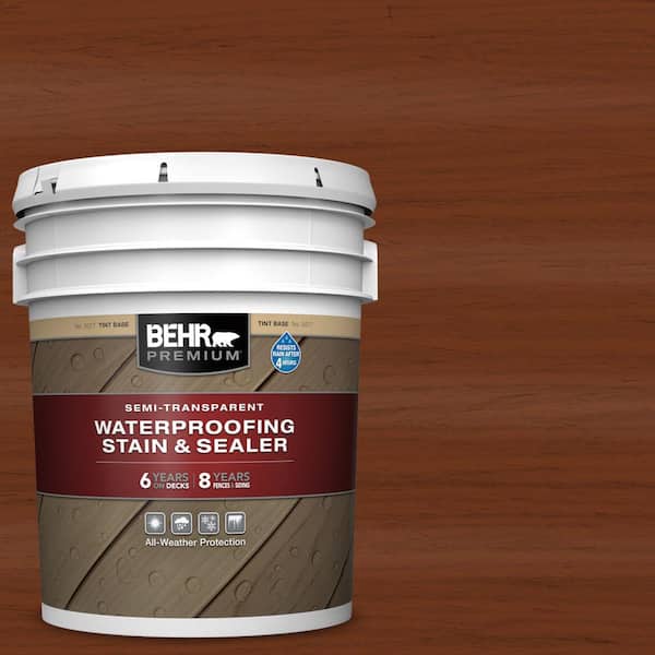 BEHR Premium 1 gal. #SC-122 Redwood Naturaltone Solid Color Waterproofing Exterior Wood Stain and Sealer