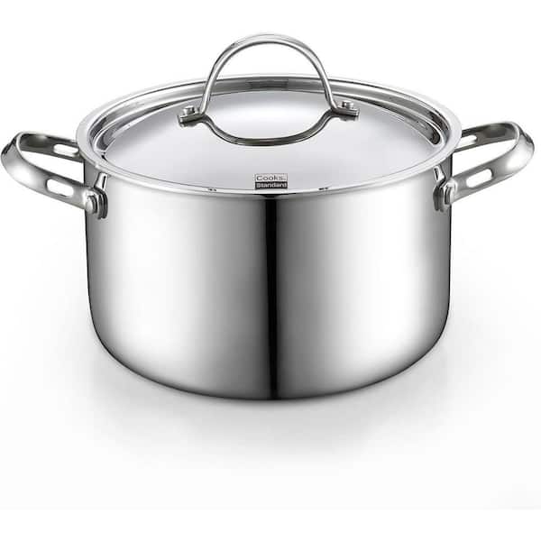 4-Quart Multi-Ply Clad Stainless Steel Stock Pot Pasta Cooking Soup Pot with Lid