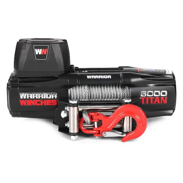 Work Winch WARRIOR WINCHES Titan 6,000 lbs. 12‑Volt Electric Utility Winch with ...