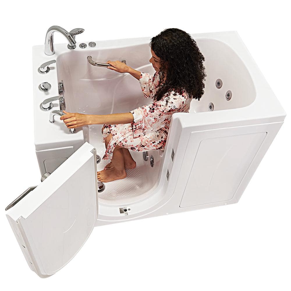 Monaco 32"x52" Gloss White Acrylic Walk-In Whirlpool Bathtub