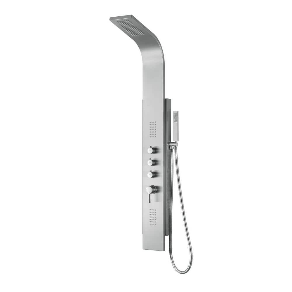 PULSE Showerspas Malibu 2Jet Shower System with Handheld Shower in Brushed Stainless Steel 1043