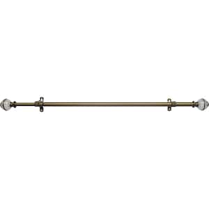 Camino Lancaster 28 in. - 48 in. Adjustable 3/4 in. Single Curtain Rod in Antique Gold Lancaster Finials