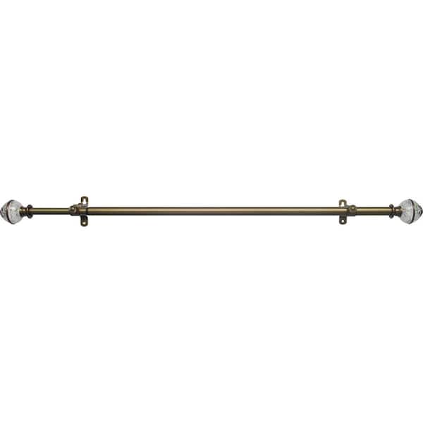 ACHIM Camino Lancaster 66 in. - 120 in. Adjustable 3/4 in. Single Curtain Rod in Antique Gold Lancaster Finials