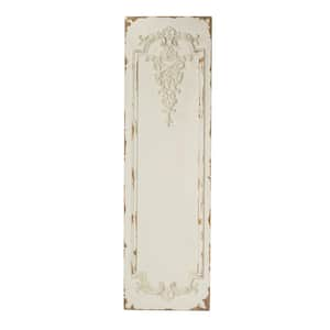 Off White Ceramic Tall Traditional Design Wall Art Panel (Set of 3)