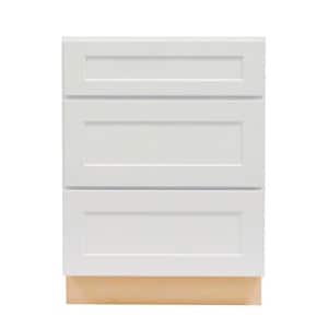 Liberty Series 24 in. W x 21 in. D x 34.5 in. H Drawer Base Bath Vanity Cabinet Only without top in White