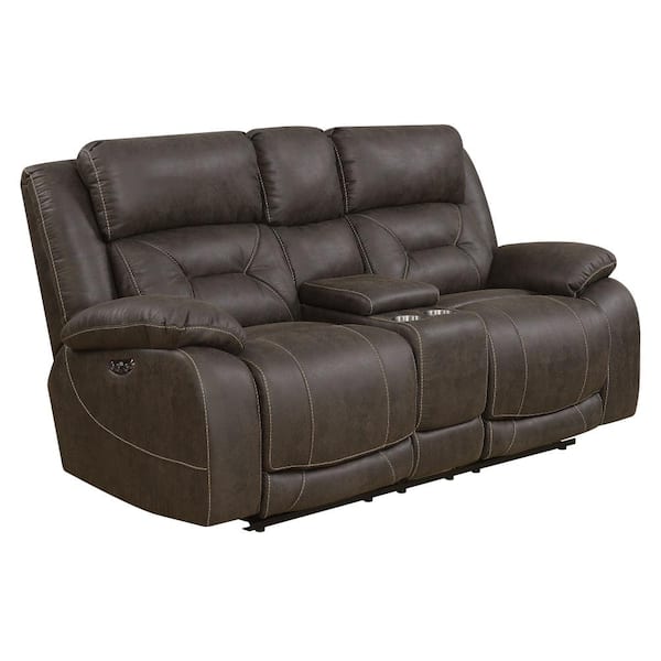 Steve Silver Aria 2-Seat Saddle Brown Polyester Power Loveseat