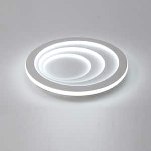 19.68 in. White Modern Simple Style Selectable LED Flush Mount Ceiling Light with Remote Control