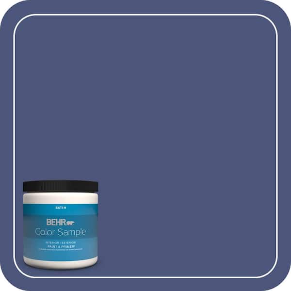 BEHR PREMIUM PLUS 8 oz. #620D-7 Deep Indigo Satin Enamel Interior/Exterior Paint & Primer Color Sample
