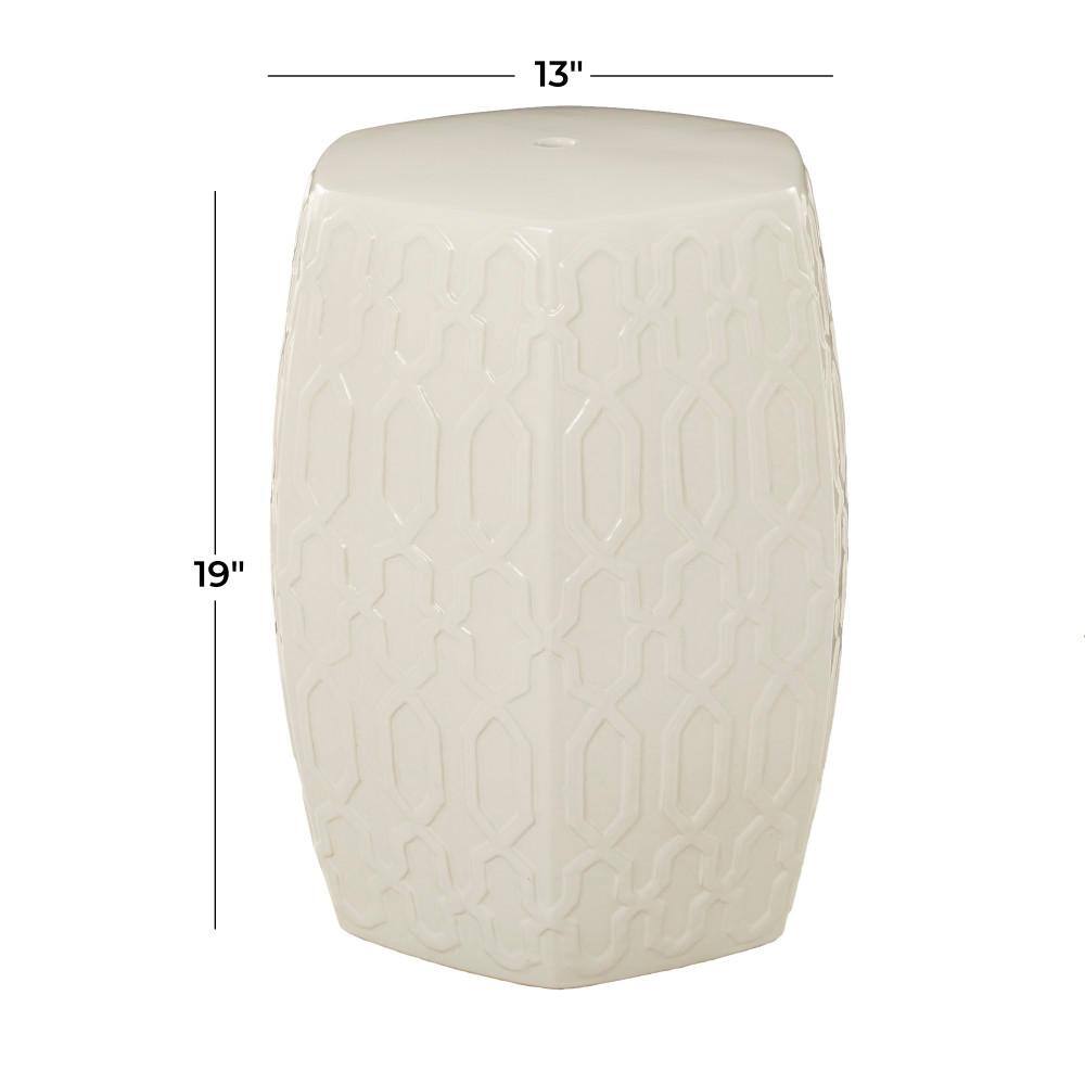 Elegant Round Wood Side Table in Cream Finish