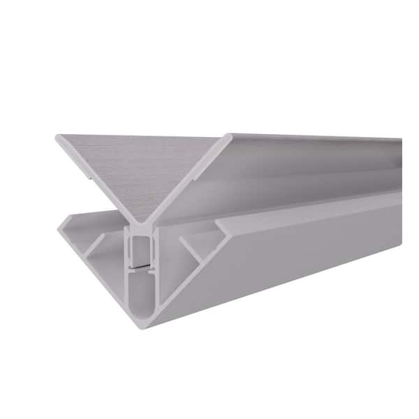 Alusions 2.63 in. x 2.69 in. x 8 ft. Icelandic Smoke White  Composite Aluminum Inside Corner Trim Kit for .5 in. Board