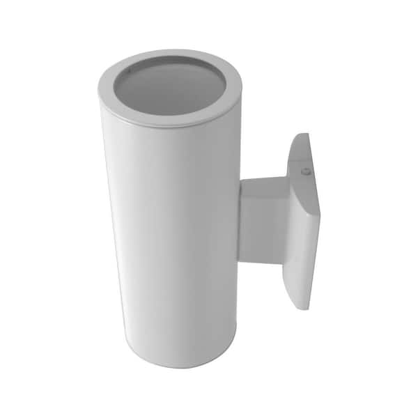 NICOR 75-Watt 2-Light White Outdoor Wall Lantern Sconce Column